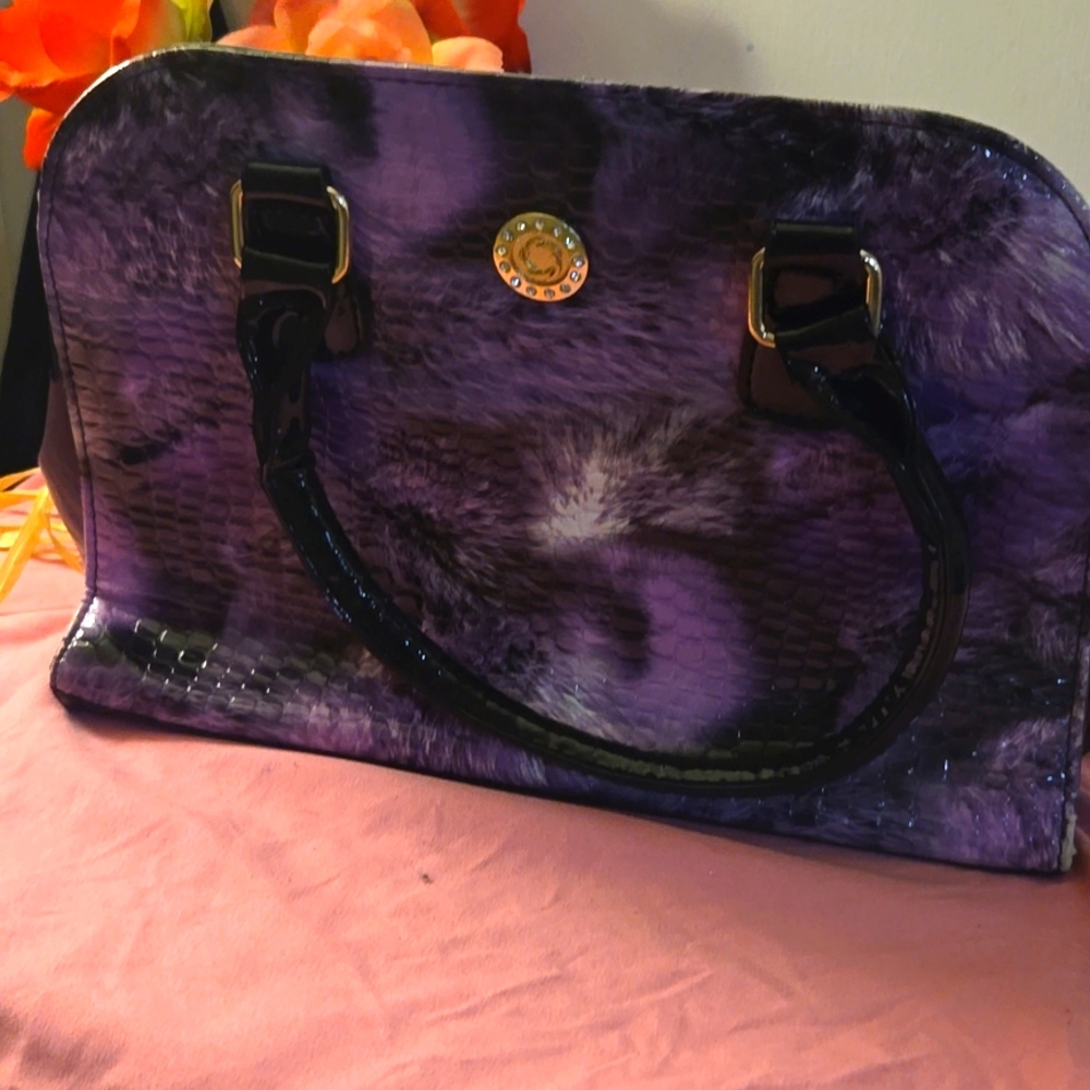 Purple and Black hand bag